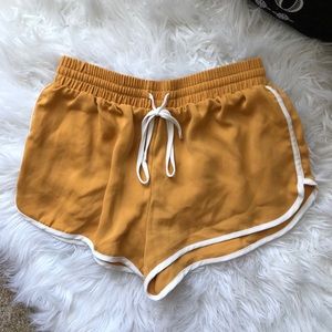 Stripe Contrast Yellow Shorts